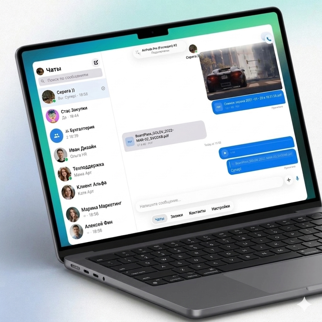 Связь на десктопе